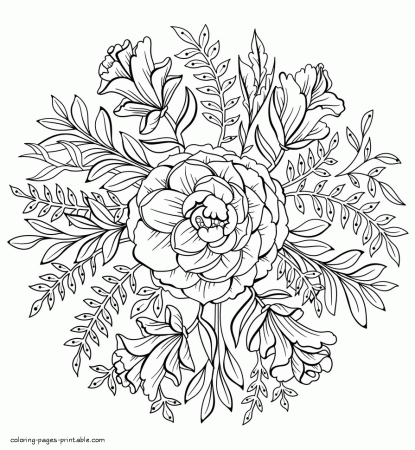 Flower Coloring Book Pages || COLORING-PAGES-PRINTABLE.COM