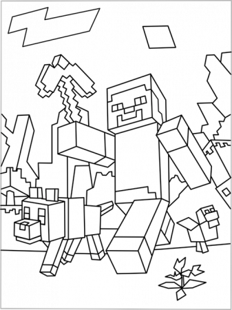 Minecraft Herobrine Coloring Page Related Keywords & Suggestions ...