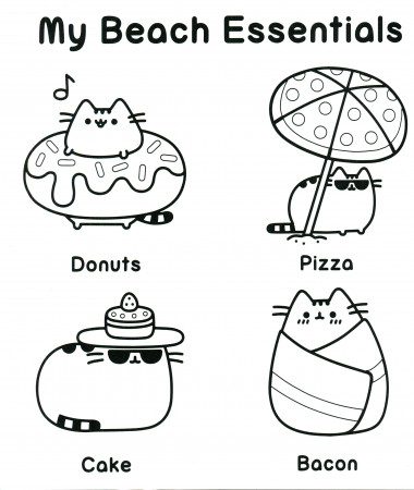 Pusheen Donut Coloring Pages
