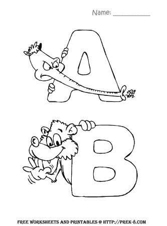 Alphabet coloring book, Alphabet zoo coloring pages