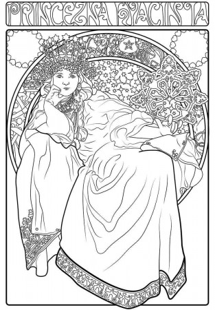 Paint a Canvas of Mucha's - Princess Hyacinth - Color Me Chilled