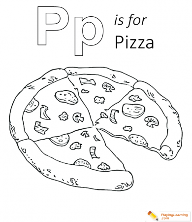 P Is For Pizza Coloring Page 01 | Free P Is For Pizza Coloring Page
