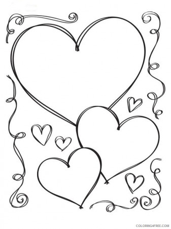 heart coloring pages cute love Coloring4free - Coloring4Free.com
