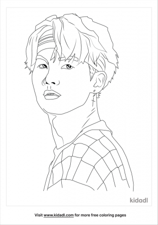 Bts V Coloring Pages | Free Music Coloring Pages | Kidadl