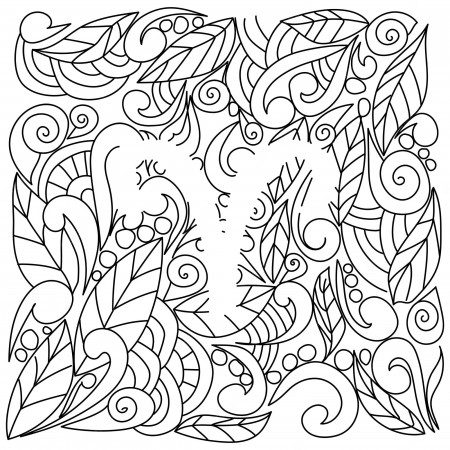 Premium Vector | Coloring page using negative space silhouette of the zodiac  sign aries doodle patterns of leaves