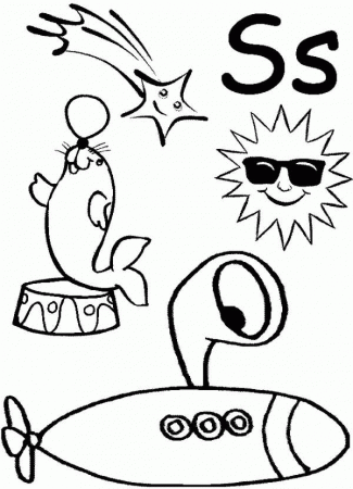 Learn Letter S Coloring Page for Preschool Kids | Bulk Color