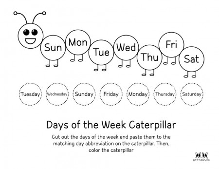 Days of the Week Worksheets & Printables - 50 Free Pages | Printabulls