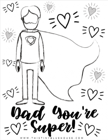 Free Cute Printable Father's Day Coloring Pages - This Tiny Blue House