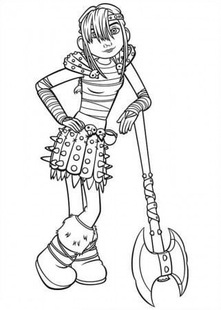 Astrid Standing With Her Axe In How To Train Your Dragon Coloring Pages :  Bulk Color