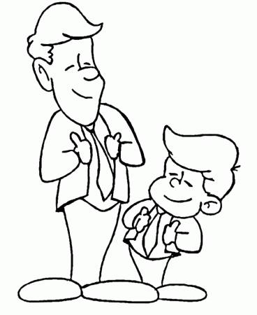 Father's Day Coloring Pages - Proud Father and Son, Fathers Day ...