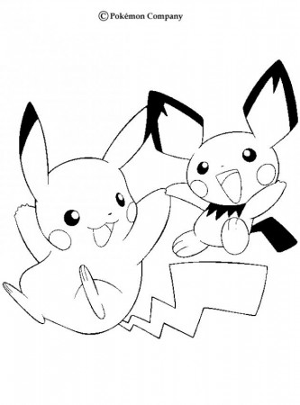 Pikachu and pichu coloring pages - Hellokids.com