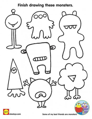 Finish drawing these monsters! Free #Printable coloring sheet for ...