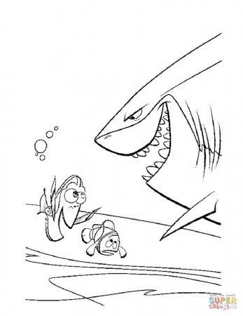 Bruce The Shark Coloring Page