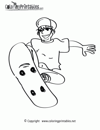 Skateboarding Coloring Page - A Free Boys Coloring Printable