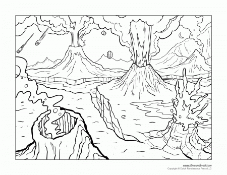 Volcano For Kids - Coloring Pages for Kids and for Adults