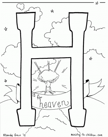 H is for Heaven" Coloring Page