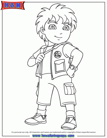8 Year Old Latino Boy Diego Coloring Page | H & M Coloring Pages