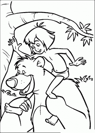 Jungle Book Mowgli Way Street With Baloo Coloring Pages For Kids ...