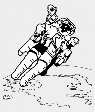 Image Result For Astronaut Clipart - Astronaut In Space Coloring Pages,  Cliparts & Cartoons - Jing.fm
