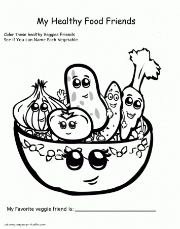 Free food coloring pages for preschool || COLORING-PAGES-PRINTABLE.COM