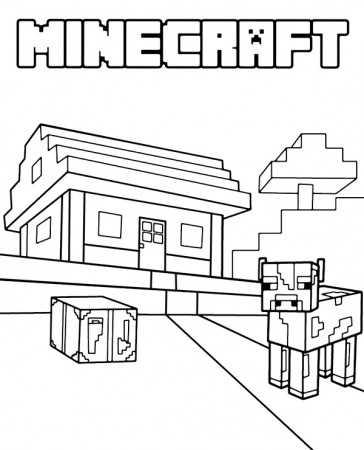 Minecraft cow coloring page sheet - Topcoloringpages.net