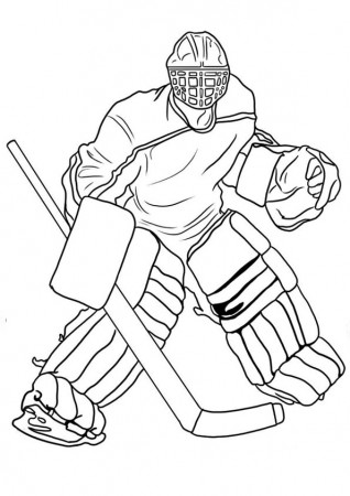 Coloring Pages | Hockey Goalkeeper Coloring Page
