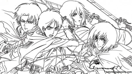 A cold-blooded team to destroy the Titans Coloring Pages - AOT Coloring  Pages - Coloring Pages For Kids And Adults