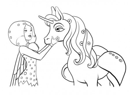 Unicorn And Girl Coloring Page - Unicorn Coloring Pages