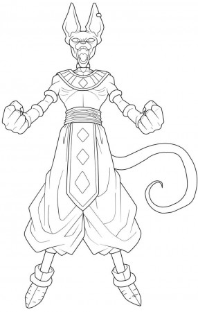 Printable Beerus Coloring Pages - Anime Coloring Pages