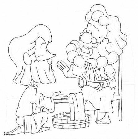 Jesus Washes the Disciples Feet Coloring Page | Ministry-To-Children