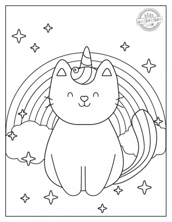 Charming Magic Unicorn Cat Coloring Pages | Kids Activities Blog