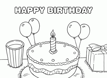 happy birthday coloring pages | Only Coloring Pages