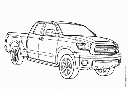 Pickup truck coloring pages. Toyota || COLORING-PAGES-PRINTABLE.COM
