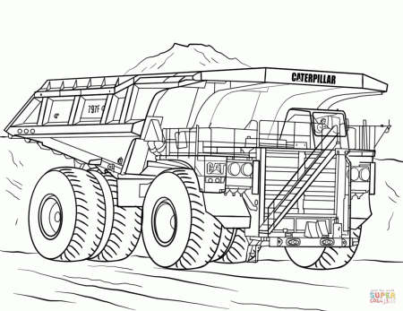 Caterpillar Mining Truck coloring page | Free Printable Coloring Pages