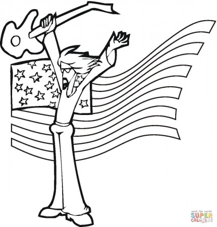 American Rock Star coloring page | Free Printable Coloring Pages