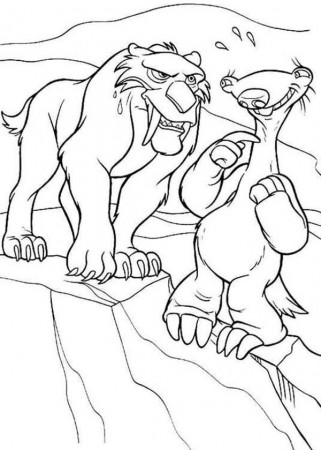 The Animals of the Ice Age Characters Coloring Pages: The Animals ...