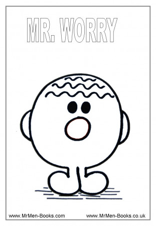 Mr Worry Colouring Page