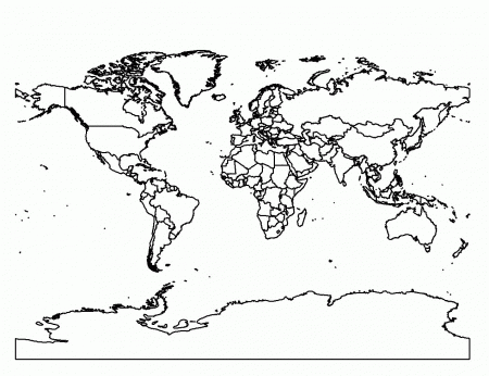 Map Of The World Coloring Page
