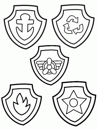 Badges of Paw Patrol Coloring Pages