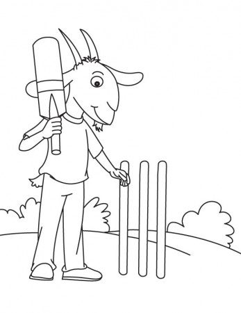 Goat with bat coloring page | Download Free Goat with bat coloring ...