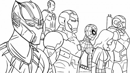 Black Panther with Avengers Endgame Team Coloring Pages - Avengers Coloring  Pages - Coloring Pages For Kids And Adults