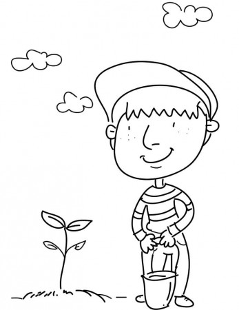 Plant Tree Coloring Page - Free Printable Coloring Pages for Kids