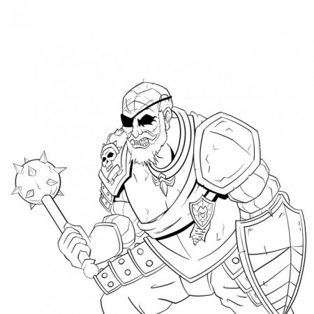 A coloring page of my Man At Arms who survived no less than 15 Death's Door  checks on my stream. : r/darkestdungeon