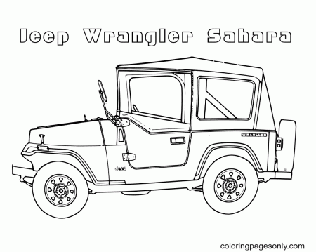 Jeep Wrangler Sahara Coloring Pages - Jeep Coloring Pages - Coloring Pages  For Kids And Adults