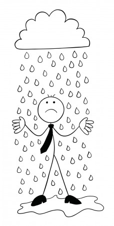 It is Raining Stickman Businessman Character Getting Wet and Unhappy Vector  Cartoon Illustration 2889544 Vector Art at Vecteezy