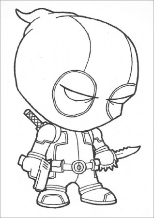 Baby Deadpool Coloring Page - ColoringBay