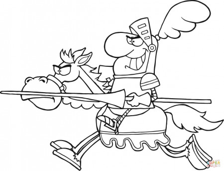 Knight Riding a Horse coloring page | Free Printable Coloring Pages