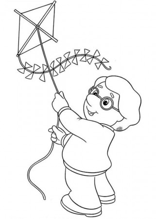Charlie Pringle Trying to Fly a Kite in Postman Pat Coloring Pages ...
