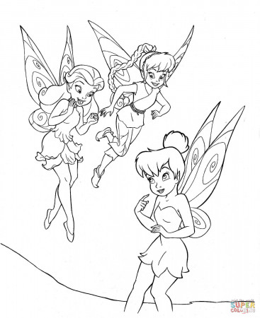 Tinkerbell With Friends coloring page | Free Printable Coloring Pages