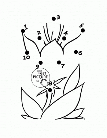 Flower Easy Dot to Dot coloring pages for preschoolers, connect ...